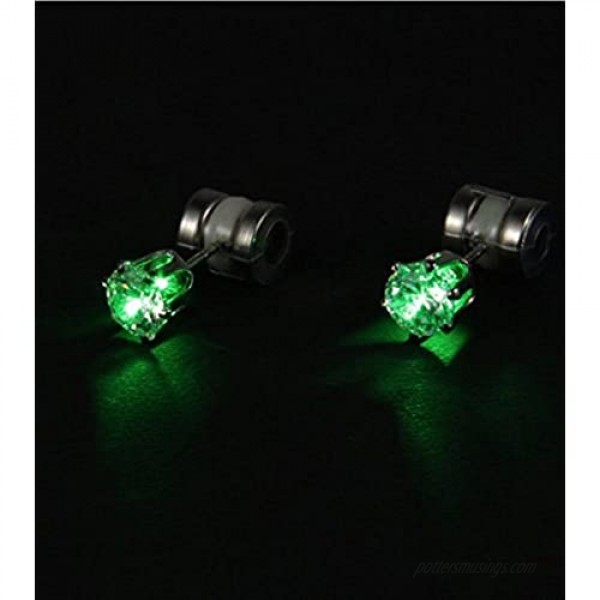 Flashing Night Ice LED Earrings (Green)