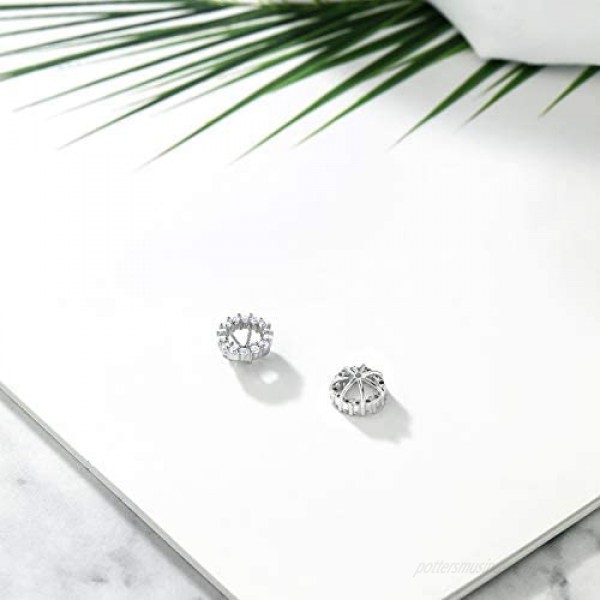 Gem Stone King 925 Sterling Silver Earring Jackets for 5mm Round Studs