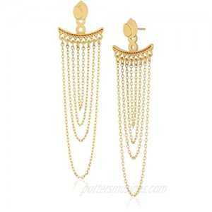 Satya Jewelry Gold Plated Petals Chain Earrings Jacket
