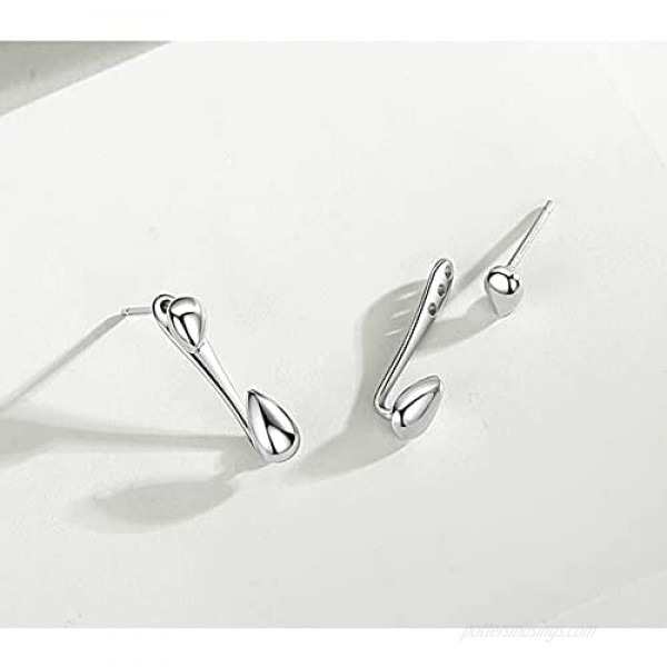 SLUYNZ 925 Sterling Silver Droplet Earrings Studs for Women Teen Girls Teardrop Earrings Jacket