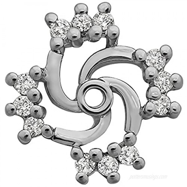 Sterling Silver Swirl Earring Jacket with Cubic Zirconia (0.24 ct. tw.)