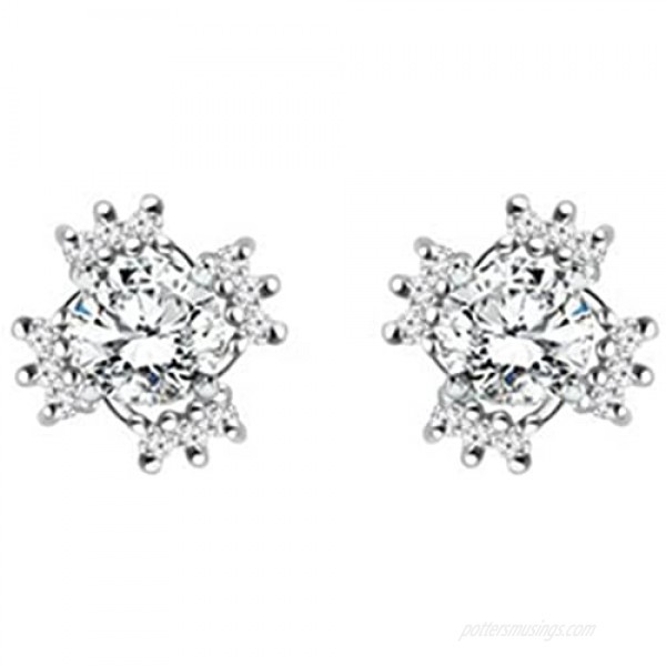 Sterling Silver Swirl Earring Jacket with Cubic Zirconia (0.24 ct. tw.)