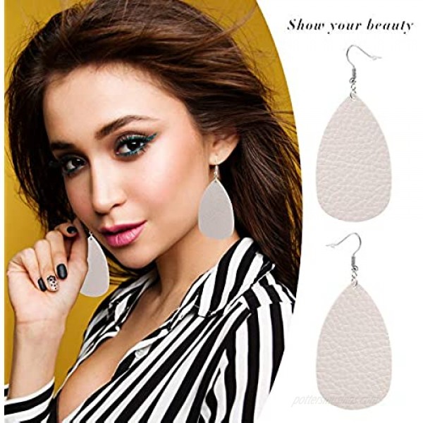 20 Pairs/30 Pairs Teardrop Double-sided Leather Earrings for Women Girls Jewelry Fashion and Valentine Birthday Party Gift