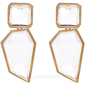 Acrylic Geometric Statement Earrings Stone Crystal Drop Earring Dangle Jewelry for Women