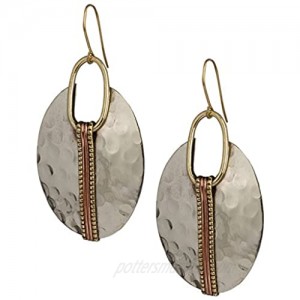 Boho Oval or Round Ethnic Hammered Earring for Women