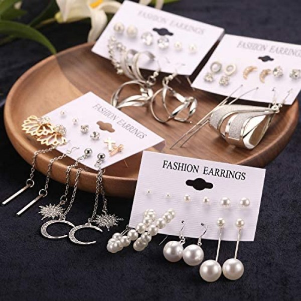 Earrings Set for Women Girls Funtopia Fashion Drop Dangle Earrings Stud Earrings Statement Boho Bohemian Earrings for Birthday Party Jewelry Gift Assorted Styles