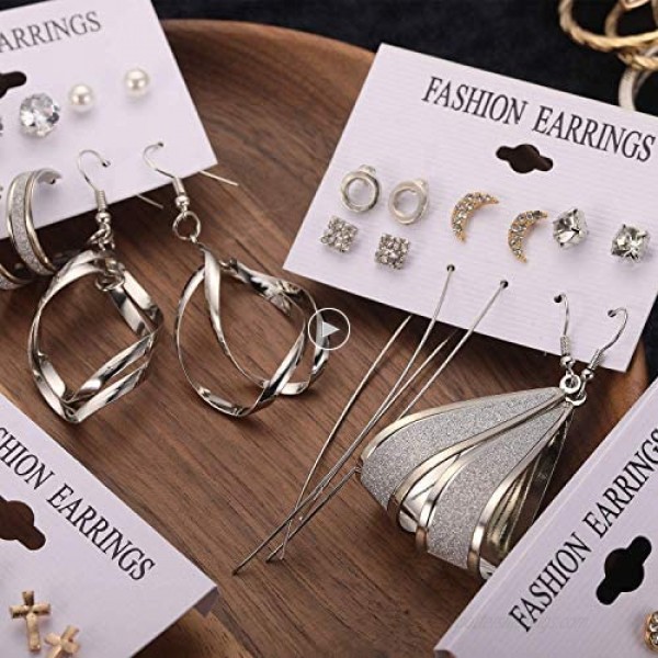 Earrings Set for Women Girls Funtopia Fashion Drop Dangle Earrings Stud Earrings Statement Boho Bohemian Earrings for Birthday Party Jewelry Gift Assorted Styles