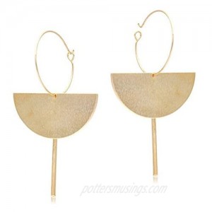 Fashion Exaggerated 18K Gold Geometric Multi-layer Half Circle Dangle Drop Earring for Women