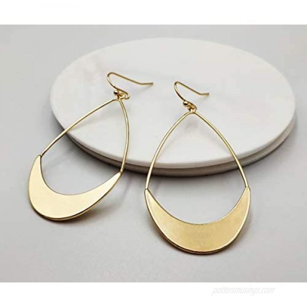 Lightweight Dangle Earrings Simple Earrings Gold Teardrop Earrings for Women
