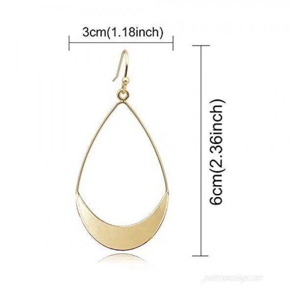 Lightweight Dangle Earrings Simple Earrings Gold Teardrop Earrings for Women