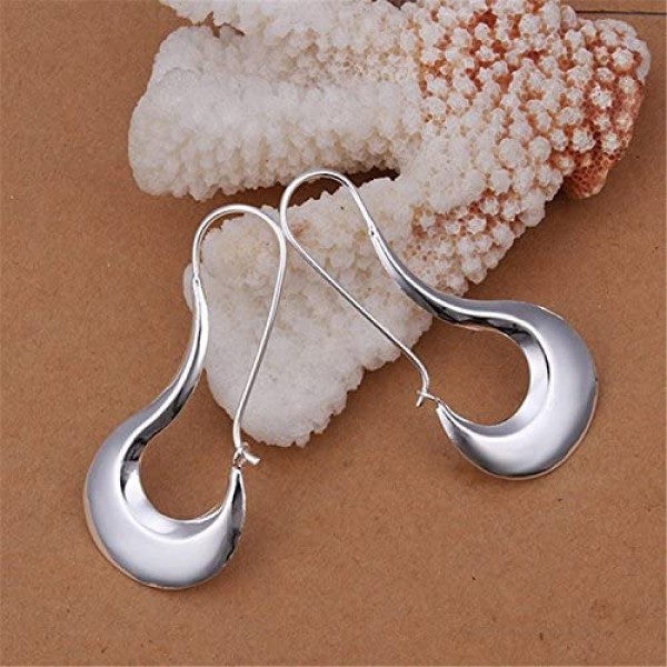 NYKKOLA Beautiful Elegant Jewelry 925 Silver Unique Simple Dangle Earrings