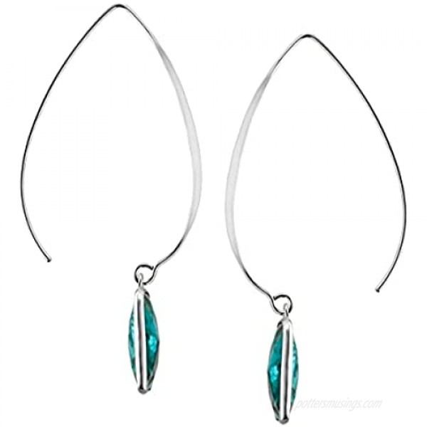 Silpada 'Oasis' Compressed Turquoise Wire Drop Earrings in Sterling Silver