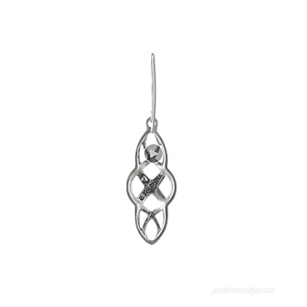 Sterling Silver Celtic Design Oval Dangle Earrings
