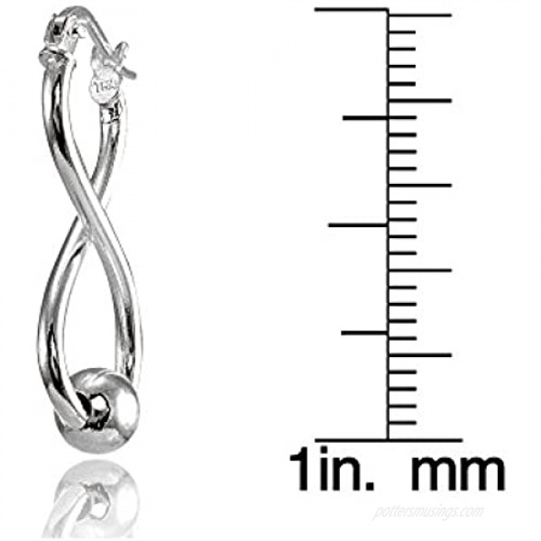 Sterling Silver Infinity Figure 8 Bead Drop Earrings