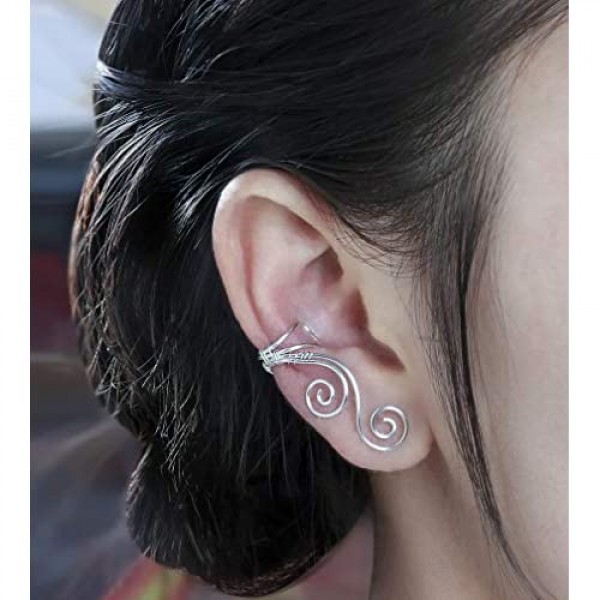Elf Ear Cuffs Earrings OwMell Ear Cuff No Piercing Ear Cuff Non Pierced Hypoallergenic Earrings Handmade