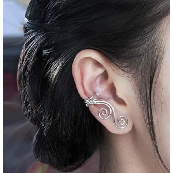Elf Ear Cuffs Earrings OwMell Ear Cuff No Piercing Ear Cuff Non Pierced Hypoallergenic Earrings Handmade
