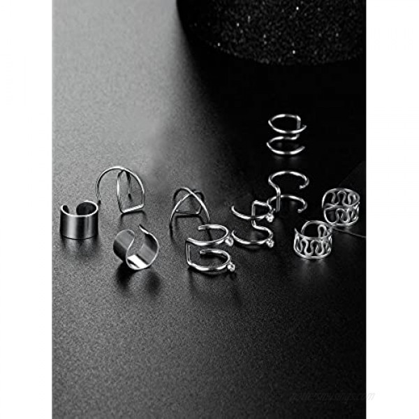 Jovitec 10 Pairs Stainless Steel Ear Cuff Helix Cartilage Clip on Earrings Non Piercing Cartilage Earrings for Women Girls Supplies 5 Styles