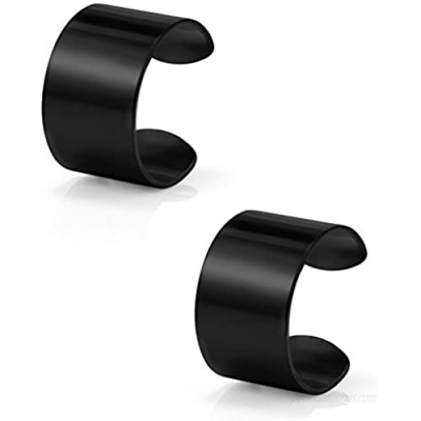 Ruifan Stainless Steel Ear Cuff Non piercing Fake Clip-on Cartilage Earring Set Women Girls Men 6pcs