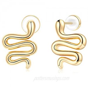 Stud Earrings for Women Girls  S925 Sterling Silver Post 14K Gold Plated Star Moon Snake Stud Earrings Minimalist Cross Evil Eye Serpent Suspender Earrings Jewelry Gifts for Her