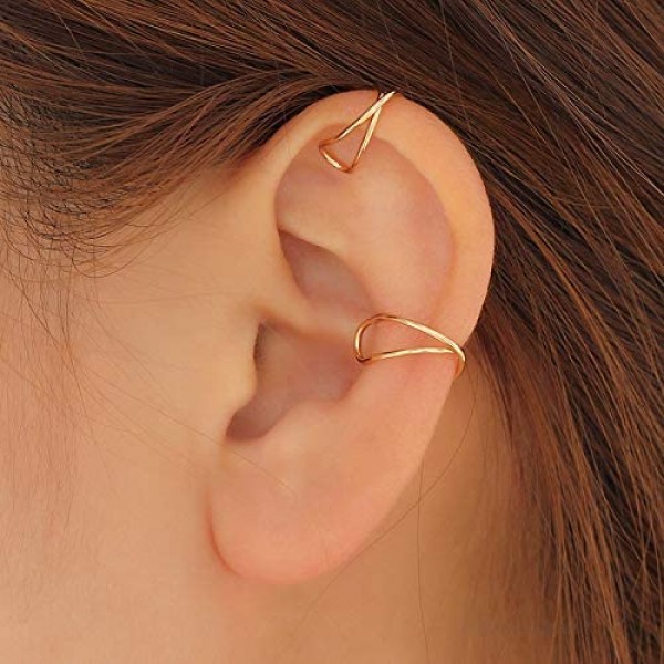 WAINIS 15 PAIRS Stainless Steel Ear Cuff for Men Women Non Piercing Helix Ear Clip Fake Cartilage Earrings for teen