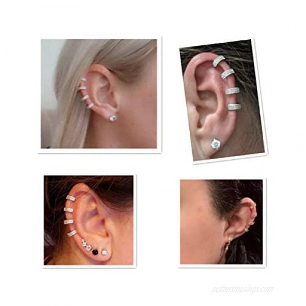 Yoursfs Ear Cuffs for Women Clip on Non Pierced Ear Climber Crystal Hypoallergenic Earrings
