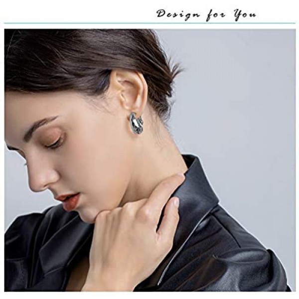 14K Gold Plated Hoop Clip On Earrings for Women Unique Design Hypoallergenic Chunky Earrings Earrings for Women Gold and Silver