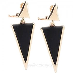 CNCbetter Women Fashion Jewelry Black Triangle Colorful Charms U Shaped Back On Clip Earring