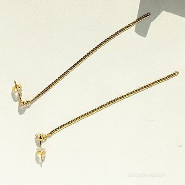 Cowlyn Snake Chain Earring Long Tassel Gold Drop Dangle Stund Vintage Hypoallergenic Jewelry for Women