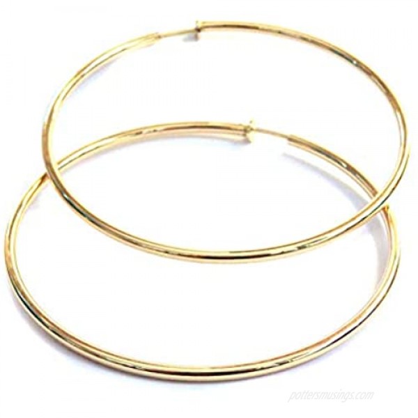 Large Clip-on Earrings Silver or Gold Plated Hoop Earrings Circle 4 inch Hypo-allergenic