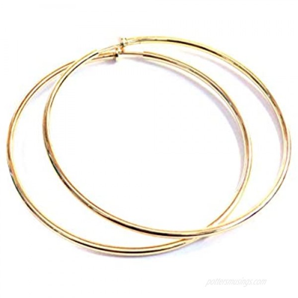 Large Clip-on Earrings Silver or Gold Plated Hoop Earrings Circle 4 inch Hypo-allergenic