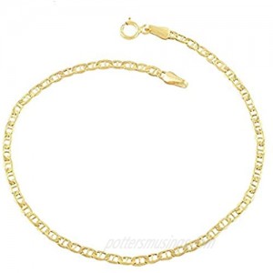 14K Gold Anklets for Women. 14K 10 Inch Anklet  Gold Flat Mariner Anklet  14K Gold Box Chain  Cuban Chain  Figaro Chain  Dainty Anklet Summer Beach Gold Jewelry  Foot Jewelry Ankle