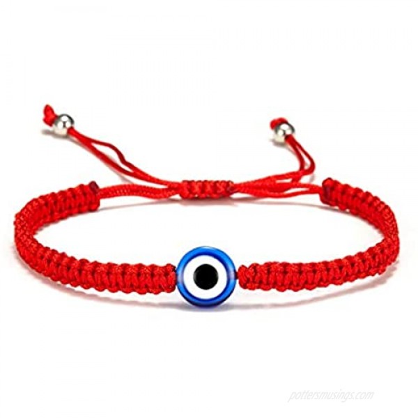 5-6 Pcs Evil Eye String Kabbalah Bracelets Hamsa Hand Hand-Woven Adjustable Red Rope Cord Thread Braided Bracelet Fatima Hand Ancient Friendship Charm Anklet for Protection and Luck Women Girl Jewelry