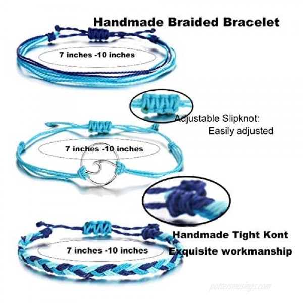 Ankle Bracelets for Women Handmade Waterproof Bracelets for Teen Girls Adjustable Boho Ankle Bracelets Set Braided String Hawaii Anklets Jewelry Gifts