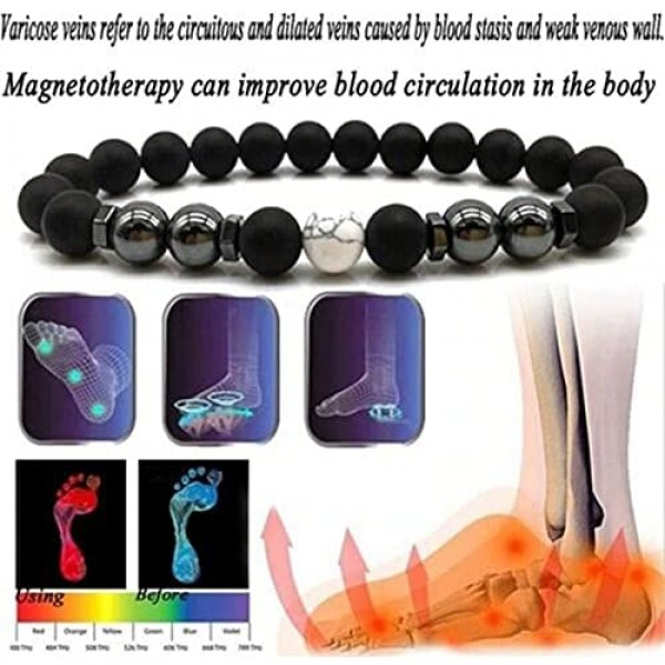 Anti-Swelling Black Obsidian Anklet Adjustable Jewelry Magnetic Obsidian Bracelet for Women and Men.