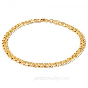 Barzel 18K Gold Plated Curb Link Anklet