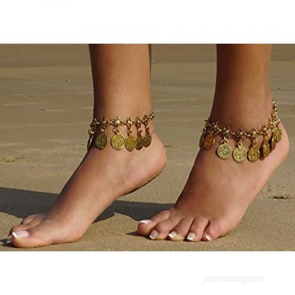 Bienvenu Boho coin sandals Anklet Bracelet Bohemian Tassel Barefoot Sandals Chain Jewelry Belly Dance Anklet
