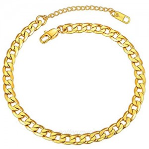 ChainsPro Resizable Anklet Chain for Women Men  Figaro/Wheat/Twist Rope/Cuban Foot Bracelet-Strong with Good Clasp-18K Gold Plated(Send Gift Box)
