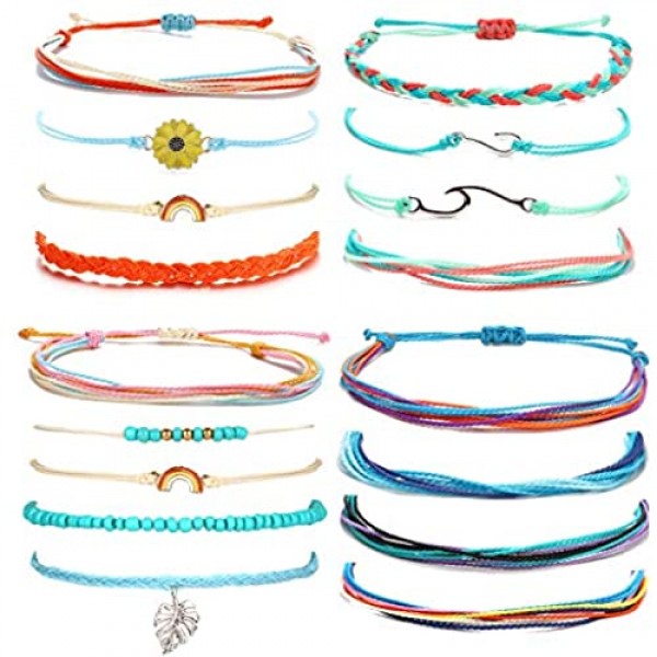 choice of all Boho String Bracelets for Women Adjustable Braided Waterproof Beach Anklets for Teen Girls