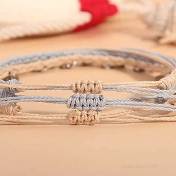 FANCY SHINY String Ankle Bracelets Waterproof Rope Anklets Braided Beach Boho Coin Anklets Cute Friendship Foot Jewelry for Women Teen Girls