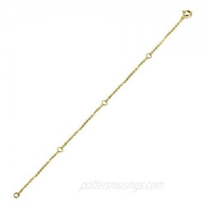 FENCCI 14K Solid Gold Chain Necklace Extender 2 3 4 Inch  Delicate Durable Adjustable Gold Chain Extender for Gold Necklace Bracelet Anklet