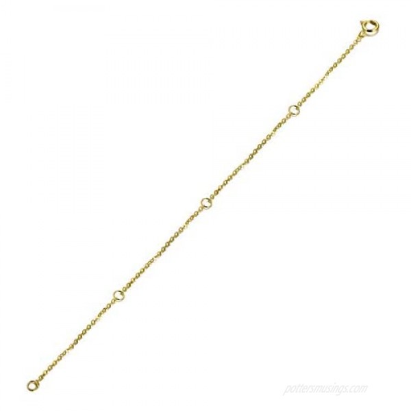 FENCCI 14K Solid Gold Chain Necklace Extender 2 3 4 Inch Delicate Durable Adjustable Gold Chain Extender for Gold Necklace Bracelet Anklet