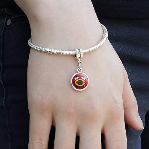 GRAPHICS & MORE NHL Chicago Blackhawks Fan Italian European Style Bracelet Charm Bead