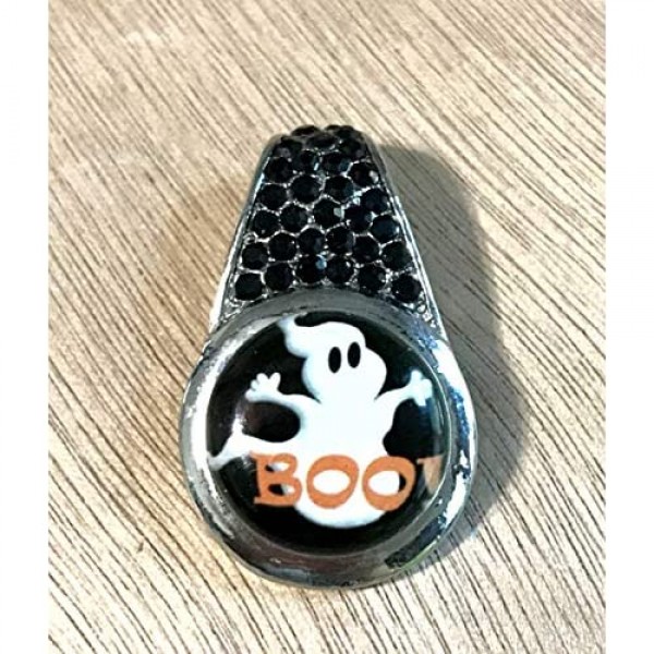 Interchangeable Snap Jewelry Boo Ghost Halloween Painted Ceramic Standard Size 18-20mm My Prime Gifts