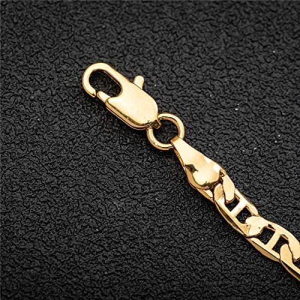 kelistom Gold Anklet for Women Teen Girls 14K Gold / 18K Gold/Platinum Plated Flat Mariner Link Chain Ankle Bracelets for Women 9 10 11 inches