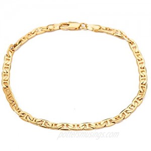 kelistom Gold Anklet for Women Teen Girls  14K Gold / 18K Gold/Platinum Plated Flat Mariner Link Chain Ankle Bracelets for Women 9 10 11 inches