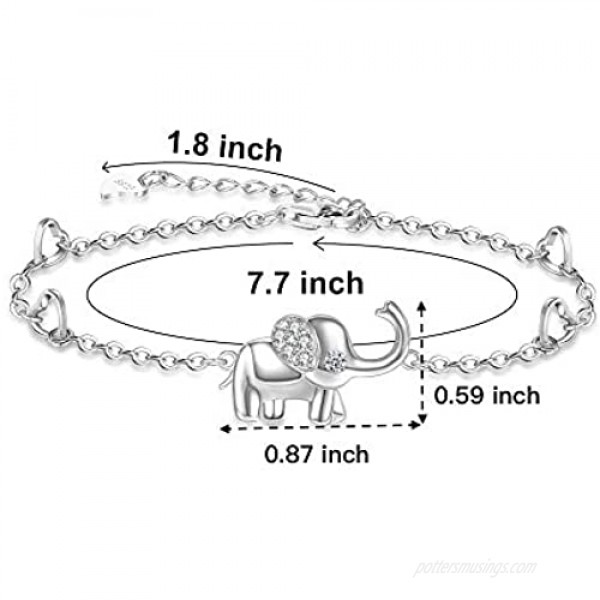 OneSight Elephant Bracelet/Anklets/Necklace/Earring for Women 925 Sterling Silver Elephants Bracelets Jewelry