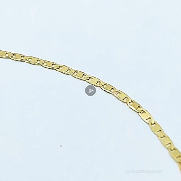 Ritastephens 10k Yellow Gold Mariner Bracelet Link Chain 7 Inches