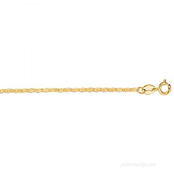 Ritastephens 10K Yellow Gold Mariner Link Anklet 10 Inches