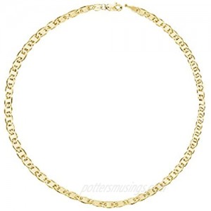 Ritastephens 14k Yellow Gold Mariner Link Foot Chain Anklet Bracelet or Chain Necklace (1.7mm 3.2mm)