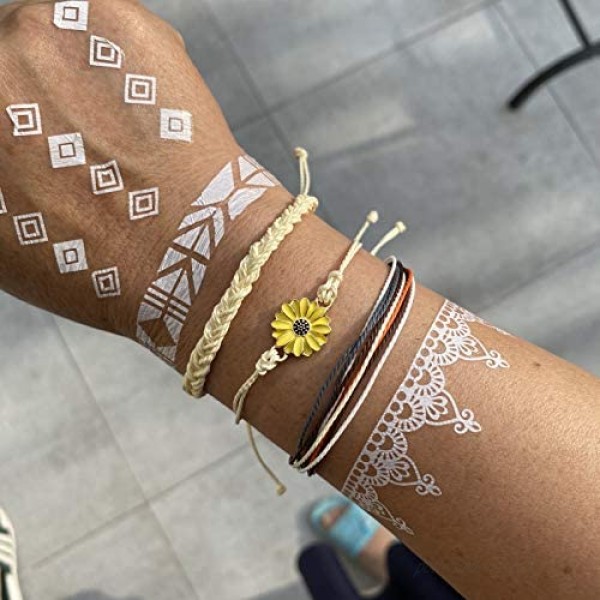 Summer Beach Sunflower Bracelets for Teen Girls Handmade Waterproof Adjustable Braided Rope Anklets Women Boho Anklet Jewelry Gifts